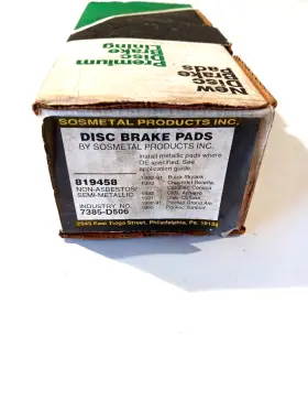 7385-d506 Sosmetal Nos Non-asbestos Semi-metallic Riveted Brake Pad Chevy Pont