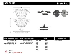 Sto309.09190 Stoptech Performance Rear Brake Pads For Bmw M5 E60 And M6 E63 2006-2009