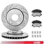 Front Drilled & Slotted Rotors Ceramic Brake Pads For 2007 - 2017 Jeep Wrangler New. Price: $79.99.