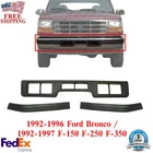 Front Bumper Molding Center + Side Pad 1992-96 Bronco / 92-97 Ford 150-350 New. Price: $53.90.