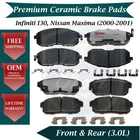 Premium Oe Front & Rear Ceramic Brake Pads Kit For 2000-2001 Nissan Infiniti New. Price: $107.98.