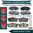 Bosch Oem Front & Rear Ceramic Brake Pads Kit For 2000-2001 Nissan Infiniti New. Price: $112.98.