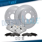 Rear Drilled Rotors + Caliper Brake Pad For Sierra Silverado Yukon Xl 1500 Tahoe New. Price: $270.50.